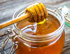 Honey drip in jar