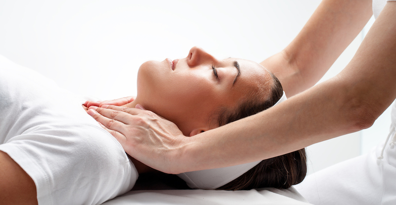 young woman at reiki session