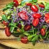 rainbow colored sprouts salad