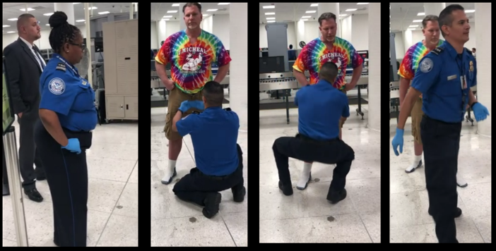 Ty Bollinger Undergoing a TSA Pat Down